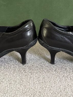 Prada Black Leather Mid-Kitten Heel Ankle Booties